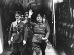 Fotografiada (trucada por la dictadura) del encuentro de Hitler y Franco en Hendaya.