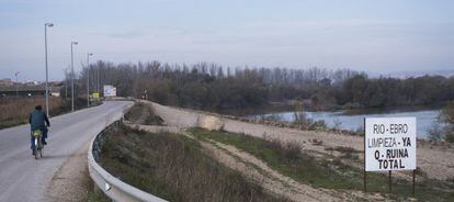 Zona de desbordamiento del río Ebro junto a Novillas (Zaragoza).
