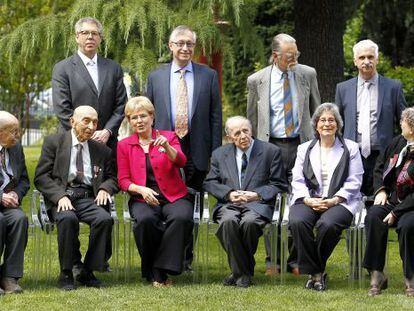 Arriba, de izquierda a derecha: Coleman, Milgrom, Mumford, P&eacute;coul. Abajo: Friedman, Zadeh, Lubchenco, Boulez, Solomon, Daubechies. / Luis Sevillano