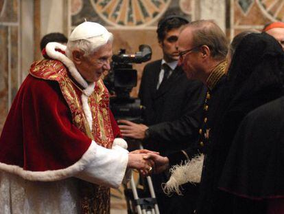 El Papa durante el encuentro con la diplomacia acreditada en el Vaticano.