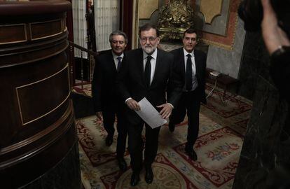 Mariano Rajoy llega al Congreso de los Diputados.