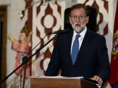 El expresidente Mariano Rajoy, en la inauguración del curso académico en la Universidad SEK de Quito el pasado 5 de octubre.