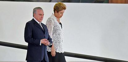 El vicepresidente Temer y la presidenta Rousseff.