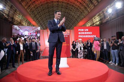 Pedro Sánchez, durante la presentación del programa del PSOE.