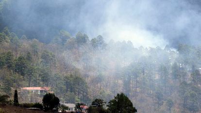 Un incendio forestal en el departamento de Francisco Morazán, Honduras, el 15 de abril de 2024.