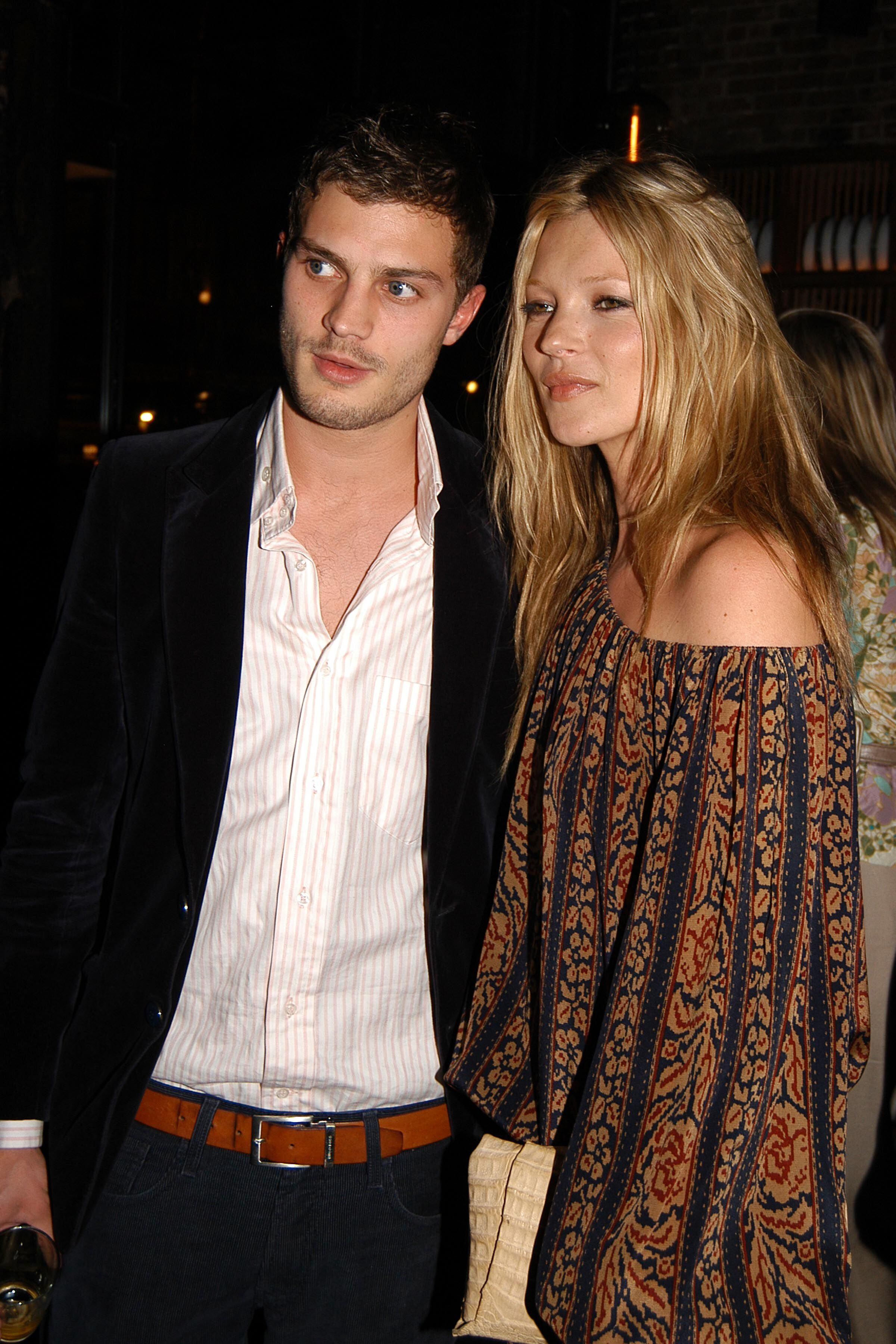 Jamie Dornan y Kate Moss, que protagonizaron una popular campaña de Calvin Klein, acuden a una cena organizada por la marca en Nueva York en 2006.