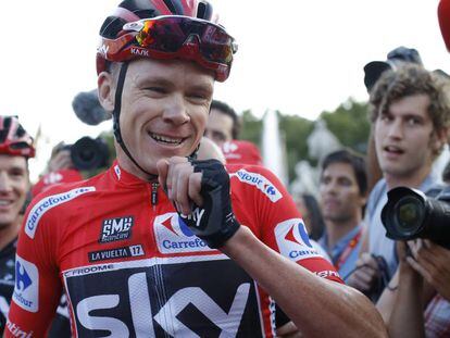 Froome, després de l'arribada a Madrid a la Vuelta.