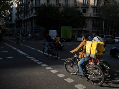 Repartidor de Glovo en Barcelona el pasado mes de septiembre.