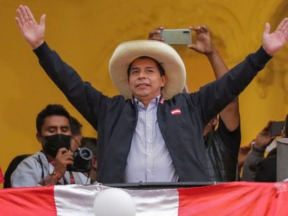 Pedro Castillo, tras ganar las elecciones en Perú en junio de 2021.