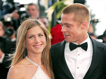 Jennifer Aniston y Brad Pitt, en el festival de Cannes, en 2004.