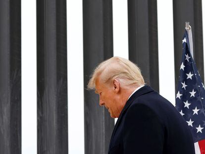 Donald Trump, a su llegada a Alamo (Texas), donde presumió de los kilómetros de muro construidos por su Gobierno.