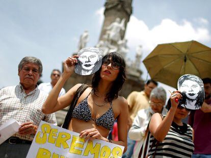 Protesta a favor de la libertad de prensa en México