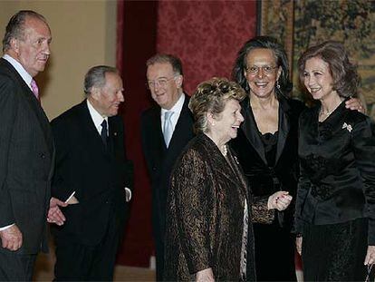 El rey Juan Carlos, Carlo Azeglio Champi,  Jorge Sampaio, Franca Ciampi, María José Rita de Sampaio y doña Sofía.