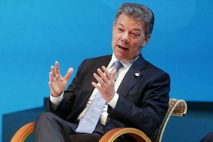 El presidente de Colombia, Juan Manuel Santos, participa en la III Cumbre Empresarial de la Alianza del Pac&iacute;fico y sus Estados Observadores.