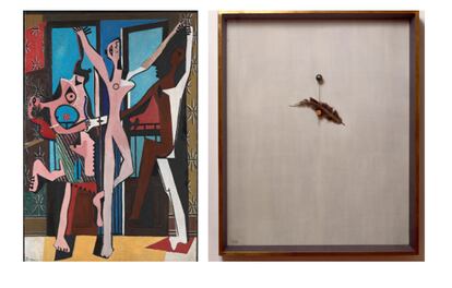 Picasso, en su búsqueda incesante de nuevos lenguajes artísticos, prosigue su deformación de la figura y da rienda suelta al inconsciente (como la sombra del amigo muerto en 'Las tres bailarinas', de 1925), mientras Miró avanza en el asesinato de la pintura heredado del dadaísmo, como 'Retrato de bailarina' (1928), un alfiler, un corcho y una pluma, "no puede estar más desnuda", dijo Paul Éluard.