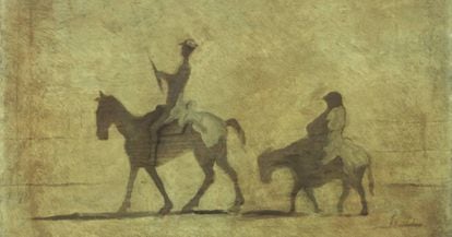 El Quijote en una ilustraci&oacute;n de Honor&eacute; Daumier