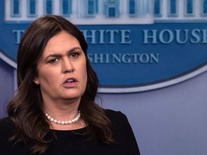 Sanders, en una rueda de prensa la semana pasada en la Casa Blanca