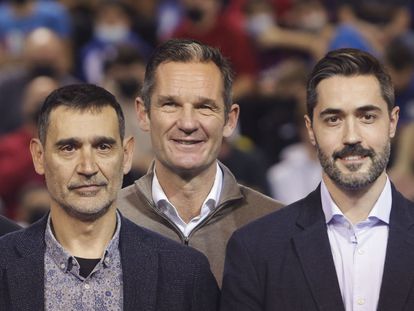 Iñaki Urdangarin, como exjugador del FC Barcelona de balonmano, en la gala que conmemora los 50 años del primer encuentro de balonmano en el Palau Blaugrana, el 23 de octubre de 1971, el 5 de marzo de 2022.