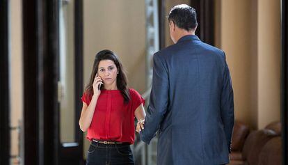 Inés Arrimadas y Xavier García Albiol, en julio.