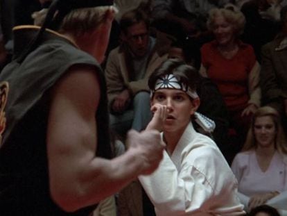 William Zabka y Ralph Macchio en &#039;Karate Kid&#039;.