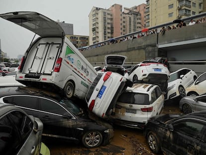 Consecuencias de un diluvio en la provincia de Henan, en el centro de China.