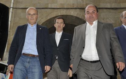 José Manuel Baltar, Feijóo y Mouriño, en Celanova