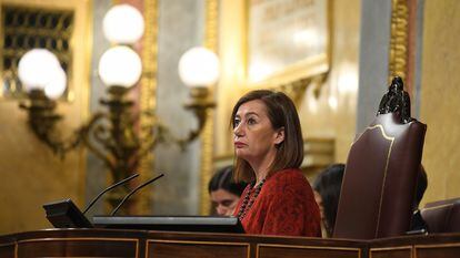 La presidenta del Congreso, Francina Armengol, durante una sesión plenaria, en el Congreso de los Diputados, esta semana.