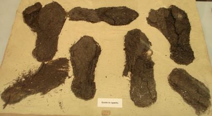 Proceso de restauración de la sandalia romana hallada en El Monastil (Elda).