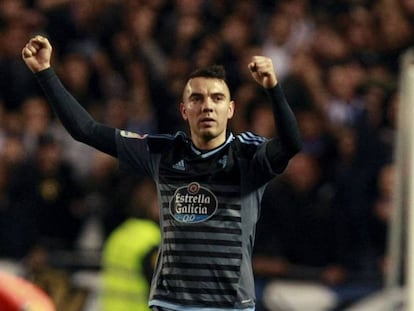 Iago Aspas celebra el gol del triunfo del Celta en Riazor.