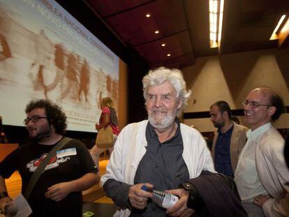 Xosé Manuel Beiras, en la asamblea constituyente de Aniva, el pasado 14 de julio.