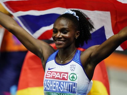 Dina Asher-Smith, tras la victoria.