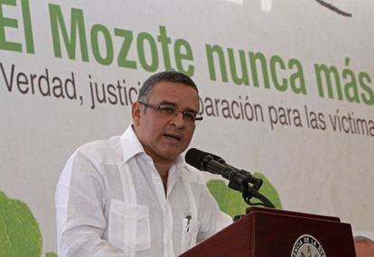 El presidente de El Salvador, Mauricio Funes, durante la ceremonia del 20º aniversario de la firma de los acuerdos de paz.