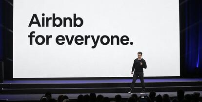 Uno de los cofundadores de Airbnb, Brian Chesky, en un evento en San Francisco.
