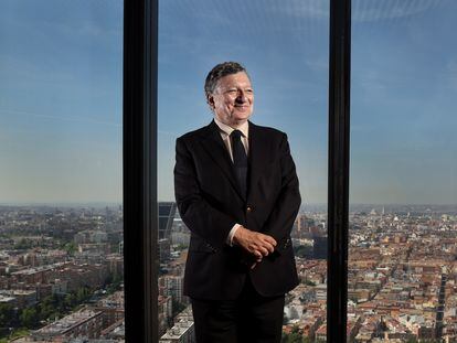 El político portugués José Manuel Durão Barroso, este viernes en la sede de la IE University en Madrid.