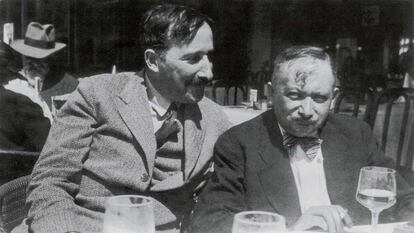 Stefan Zweig y Josef Roth en Ostende (Bélgica) en 1936.