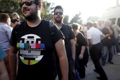 Protestas por el cierre de la televisi&oacute;n p&uacute;blica griega