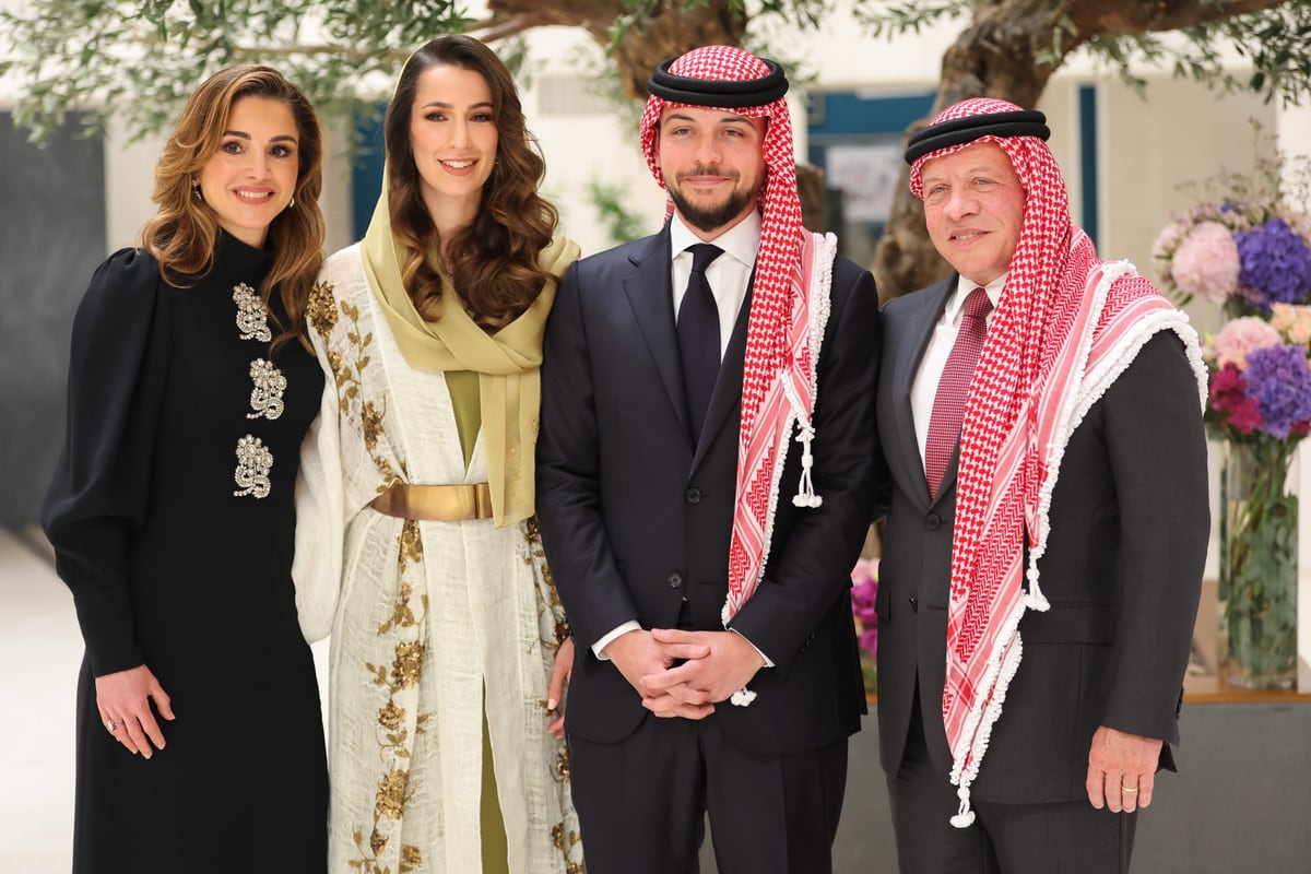 Los reyes de Jordania durante la pedida de mano del matrimonio el pasado año