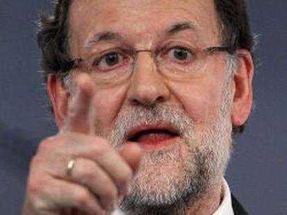 El presidente del Gobierno, Mariano Rajoy, durante la rueda de prensa.