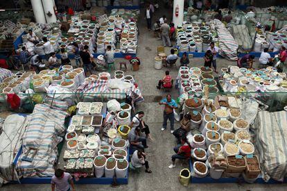 Mercado de medicina tradicional china, Bozhou. China.