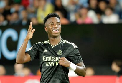 Vinicius celebra su gol ante el Celta en la segunda jornada de Liga.