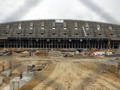 Obras en el estadio de La Peineta. 