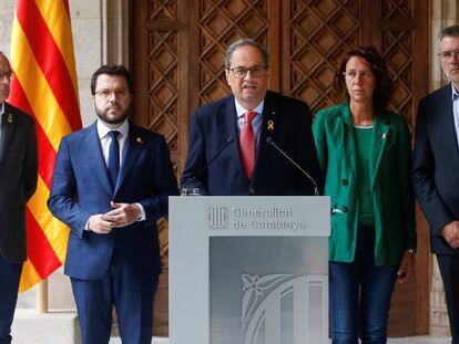 El presidente de la Generalitat, Quim Torra, en el Palau de la Generalitat, el pasado 19 de octubre. 