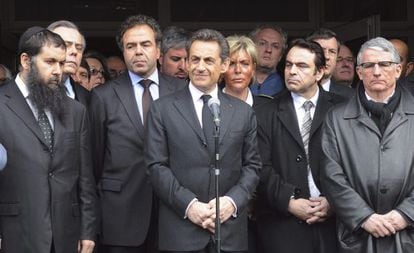 El presidente franc&eacute;s, Nicol&aacute;s Sarkozy, pronuncia un discurso en la escuela jud&iacute;a escuela jud&iacute;a &quot;Ozar Hatorah&quot; en Toulouse.