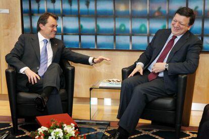 El presidente de la Generalitat, Artur Mas, y el presidente de la Comisi&oacute;n Europea, Jos&eacute; Manuel Dur&acirc;o Barroso, en 2012.