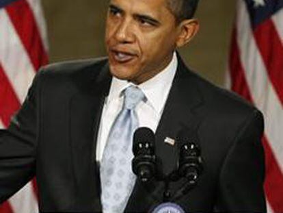 Barack Obama, durante su discurso previo a la investidura en Filadelfia