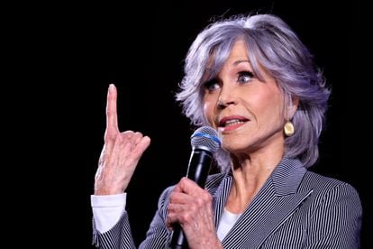 Jane Fonda, durante su charla en Cannes.