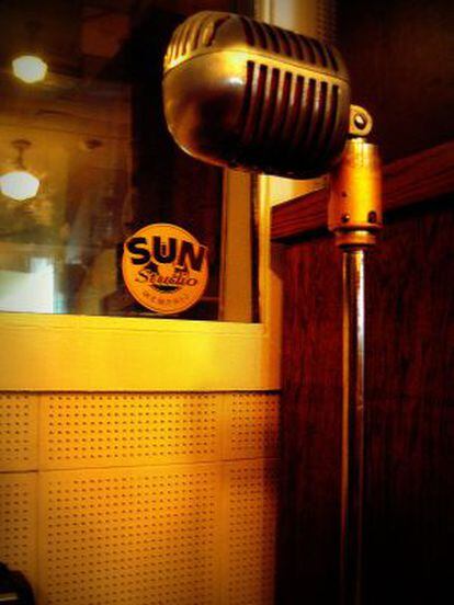 El micrófono de Elvis, en Sun Studios, Memphis (Tennesse).