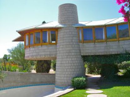 Detalle de la casa diseñada por Frank Lloyd Wright en Phoenix (Arizona).
