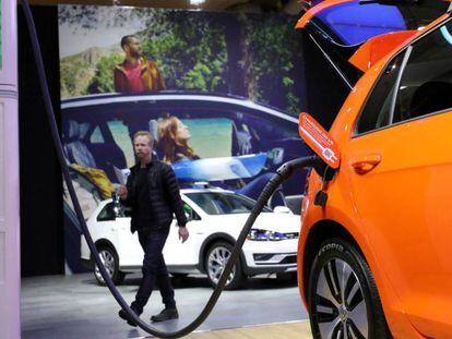 E-Golf de Volkswagen, en el salón del motor de Canadá, en Toronto, en febrero.