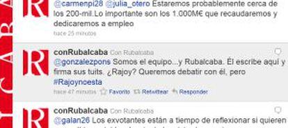 Tuit de @conRubalcaba aceptando el debate propuesto por gonzalezpons.
